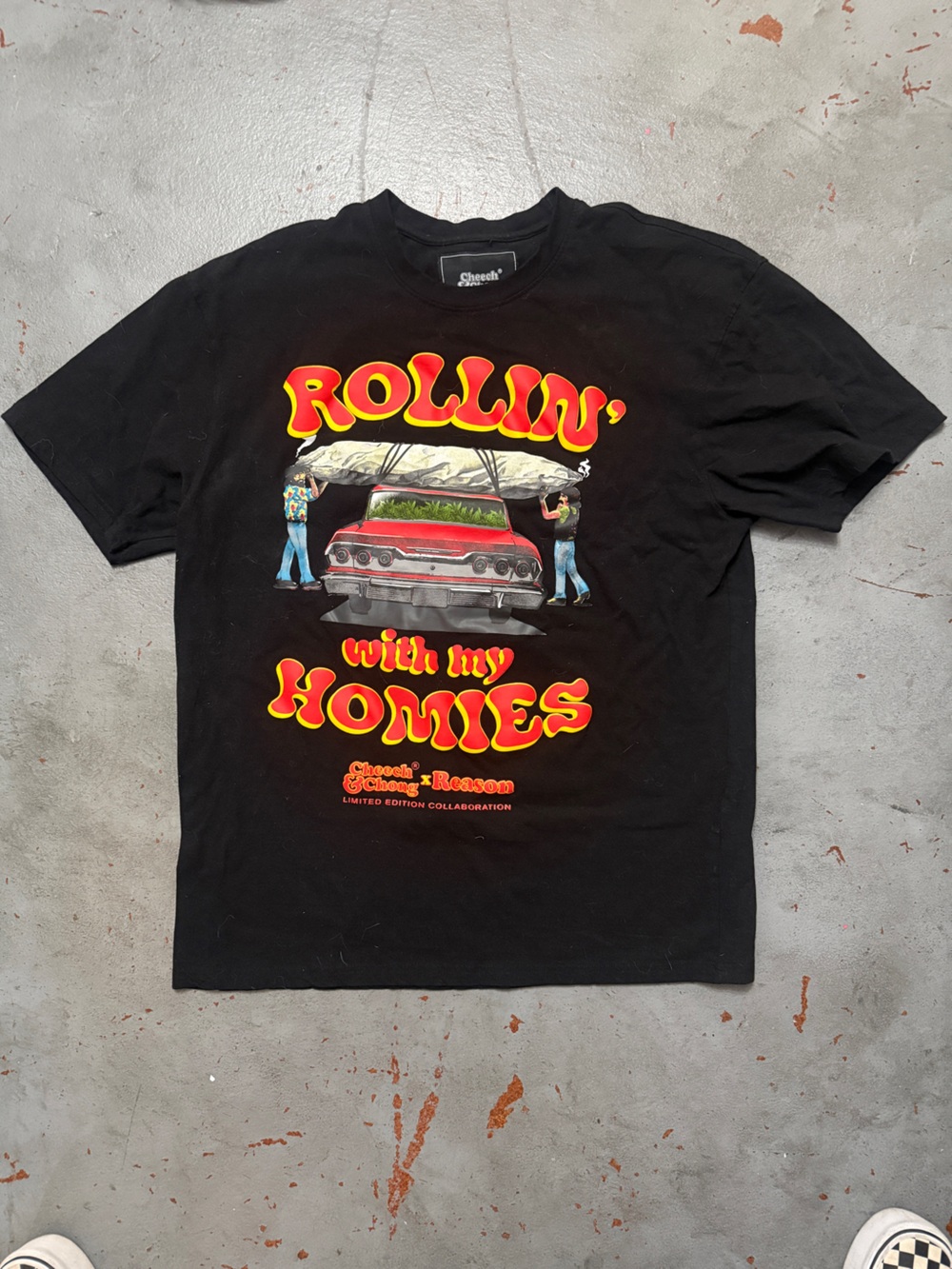Cheech and Chong Black 'Rollin' With My Homies' Graphic Tee